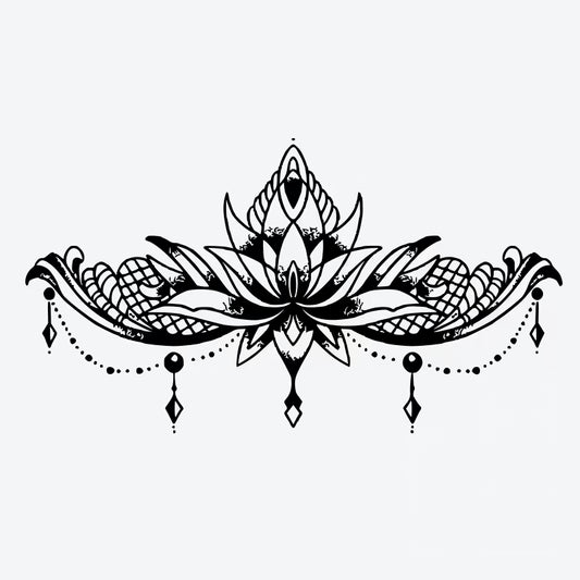 Ornate Lotus Flourish Tattoo