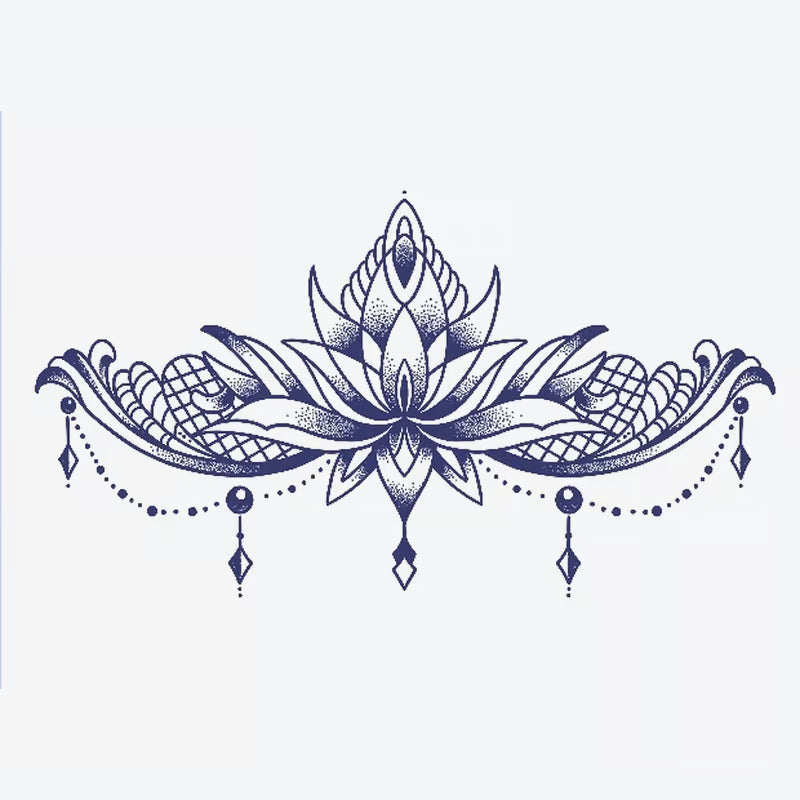 Ornate Lotus Flourish Tattoo