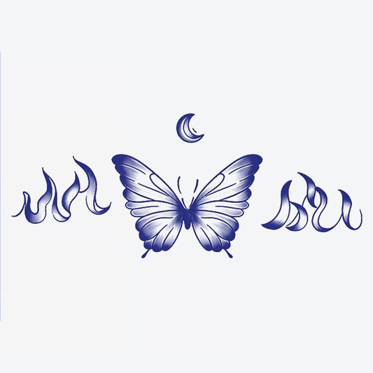 Fire And Butterfly Moon Tattoo