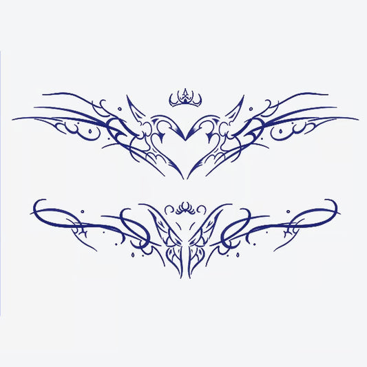 Elegant Heart And Butterfly Tattoo