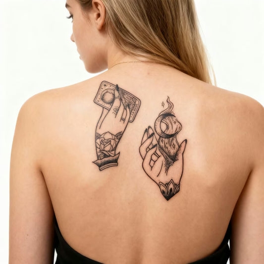 Hands Tarot Card Tattoo