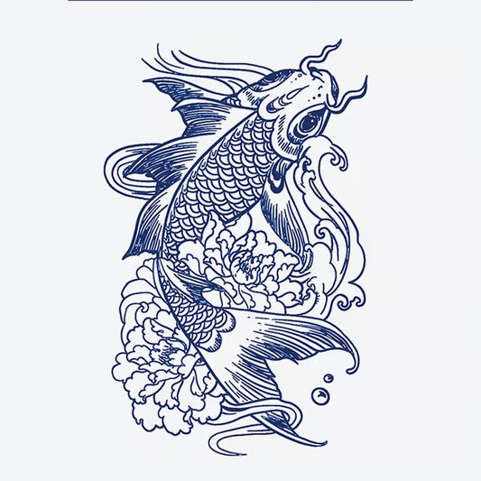 Koi Fish Peony Tattoo