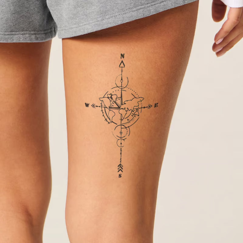 Compass World Adventure Tattoo