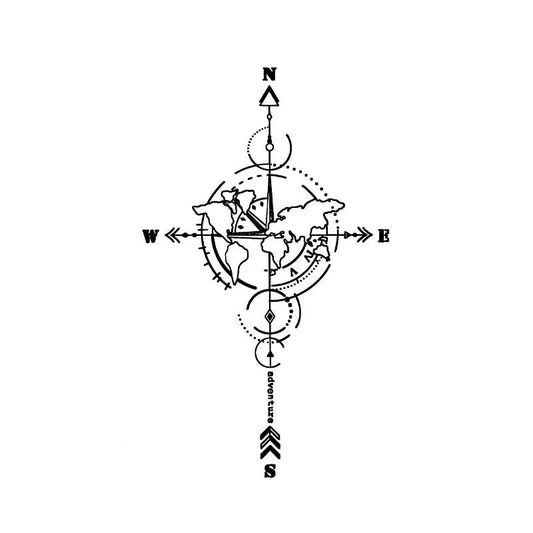 Compass World Adventure Tattoo