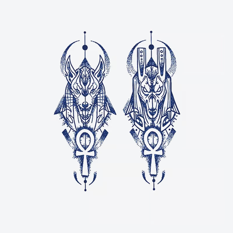 Wolf Ankh Dual Tattoo