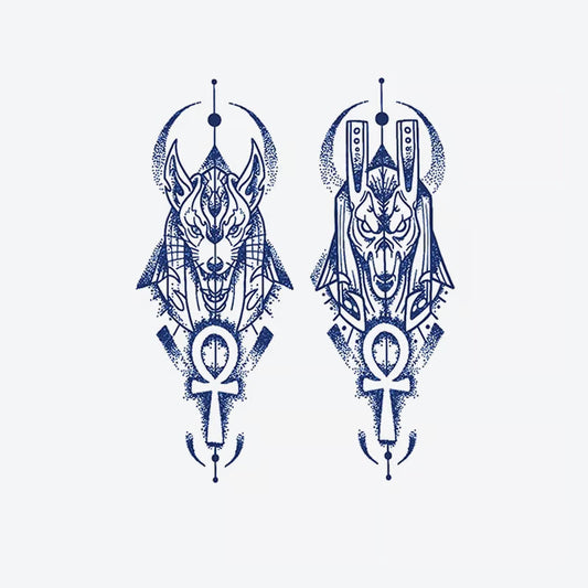 Wolf Ankh Dual Tattoo