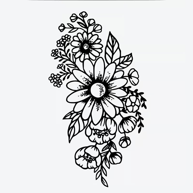 Floral Bouquet Design Tattoo