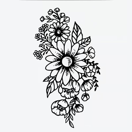 Floral Bouquet Design Tattoo