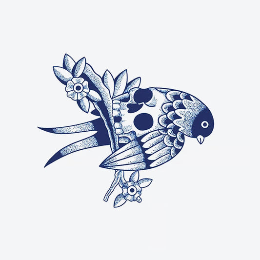 Flower Bird Tattoo