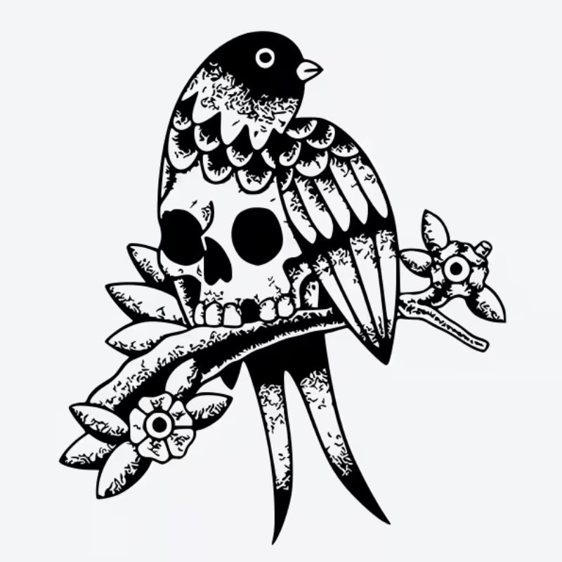 Skull Bird Tattoo