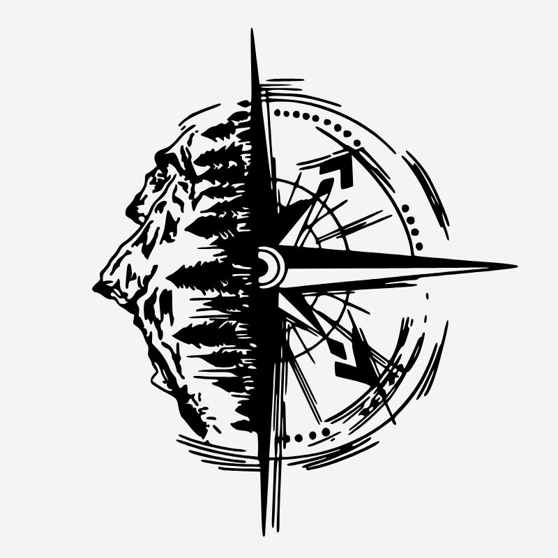 Mountain Compass Tattoo