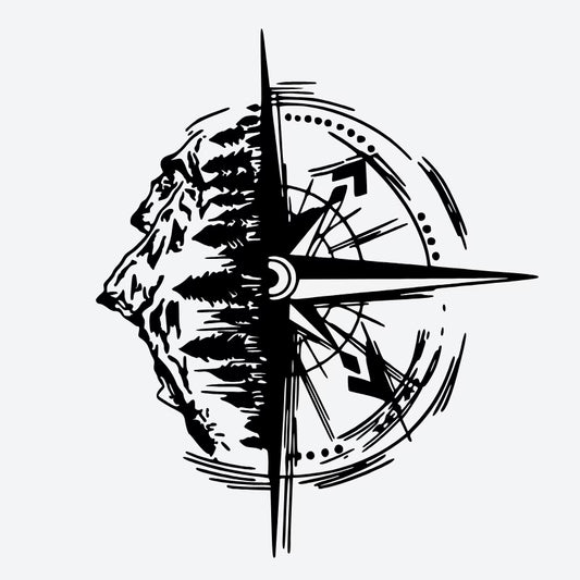 Mountain Compass Tattoo
