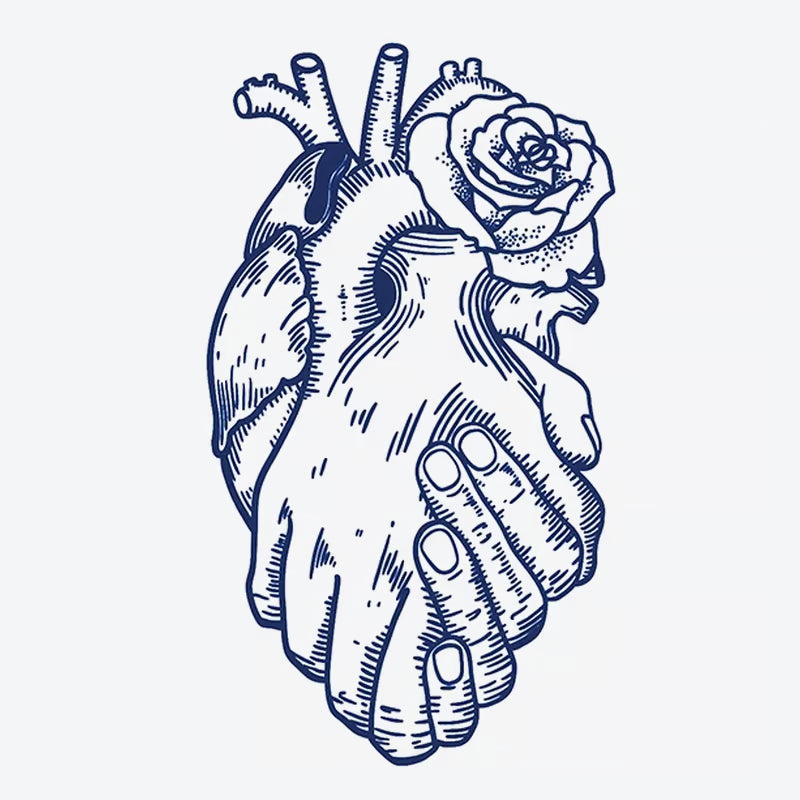 Heart Rose Hands Tattoo