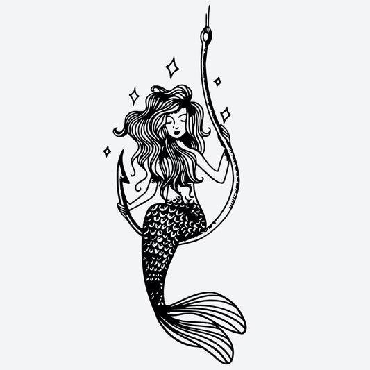 Mermaid Fishing Hook Tattoo