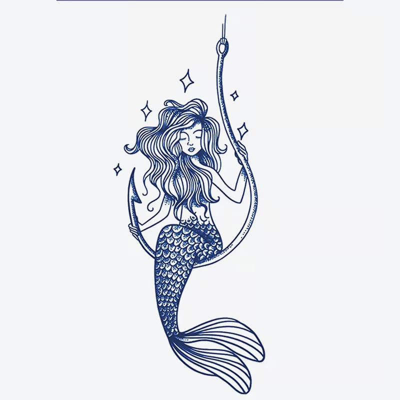 Mermaid Fishing Hook Tattoo