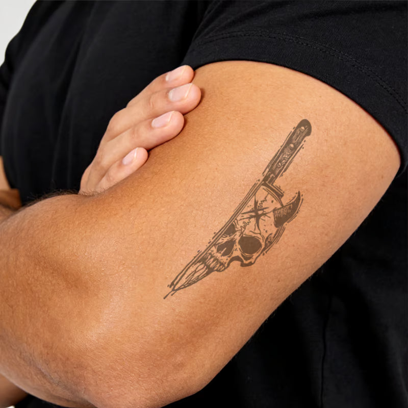 Skull Knife Tattoo