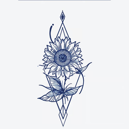 Sunflower Butterfly Diamond Tattoo