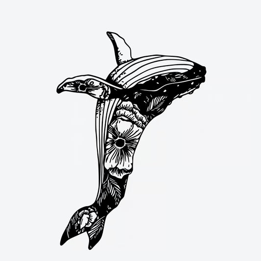 Floral Dolphin Tattoo