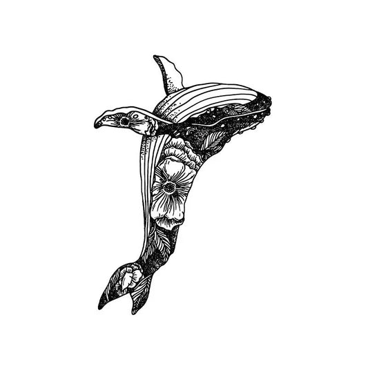 Floral Dolphin Tattoo