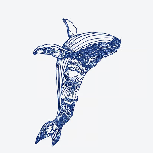 Floral Dolphin Tattoo