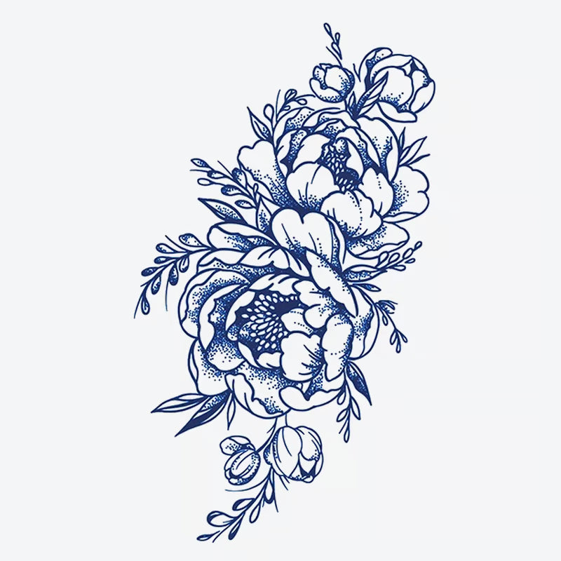 Peony Floral Arrangement Tattoo