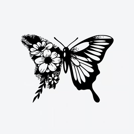 Butterfly Floral Tattoo