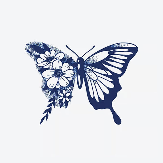 Butterfly Floral Tattoo