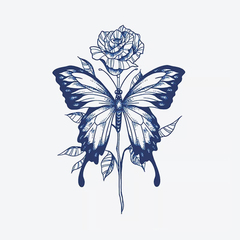 Butterfly Rose Tattoo