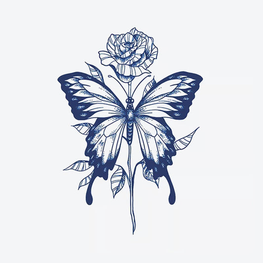 Butterfly Rose Tattoo