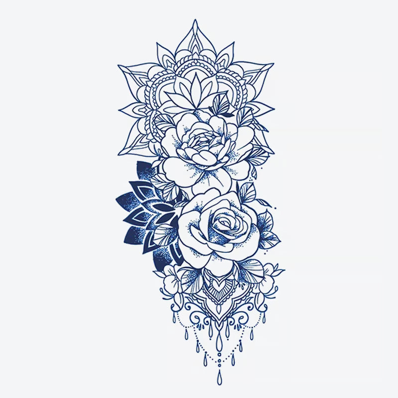 Floral Mandala Rose Tattoo