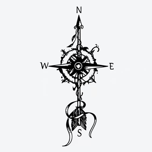 Compass Arrow Tattoo