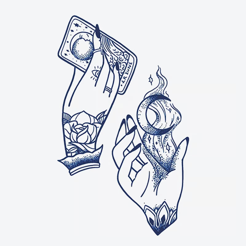 Hands Tarot Card Tattoo