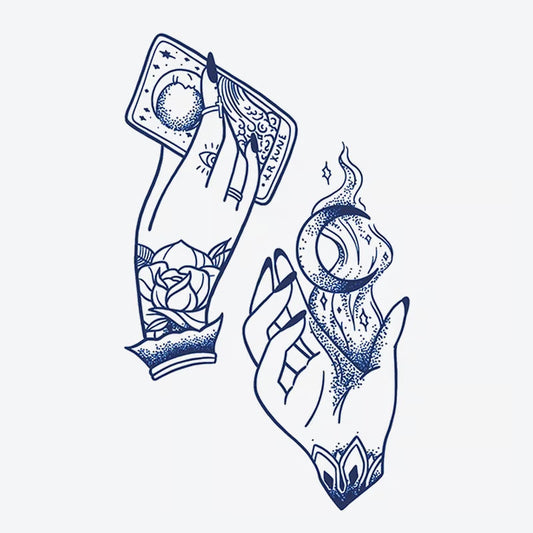 Hands Tarot Card Tattoo