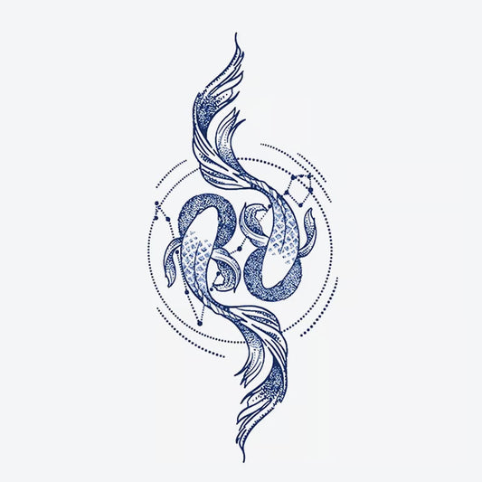 Koi Fish Floral Tattoo