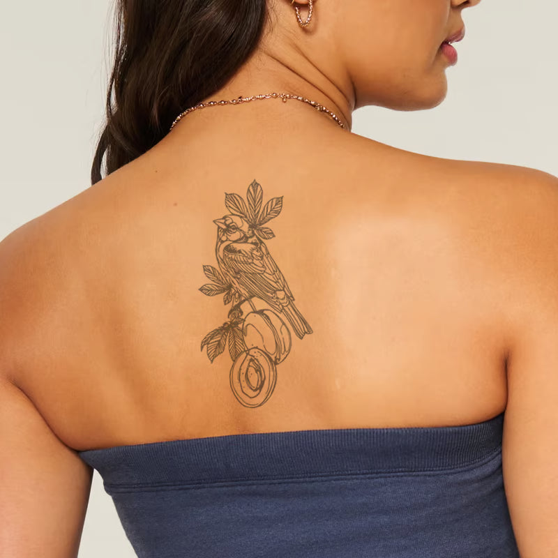 Bird And Fruit Tattoo