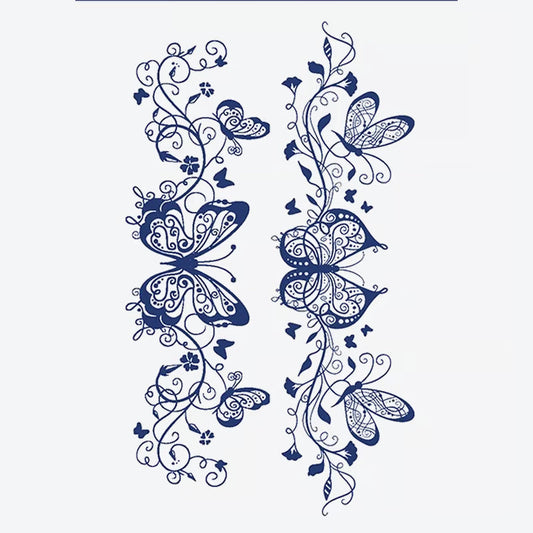 Butterfly Floral Swirl Tattoo