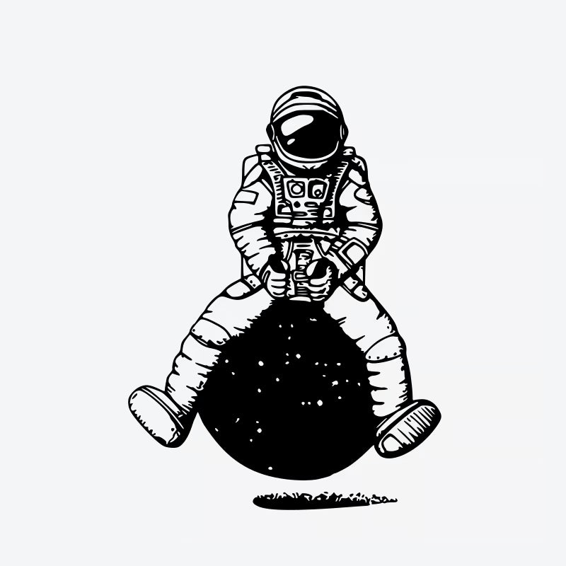 Astronaut Sitting On Planet Tattoo
