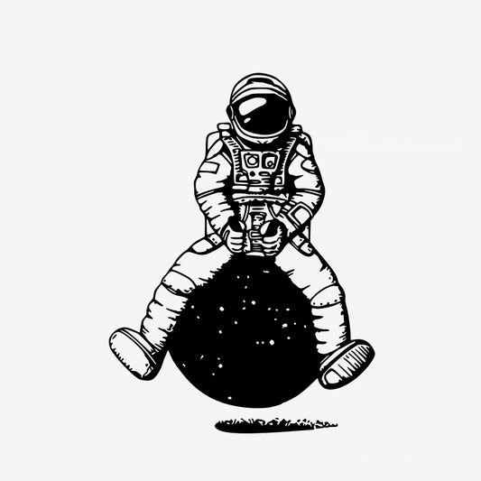 Astronaut Sitting On Planet Tattoo