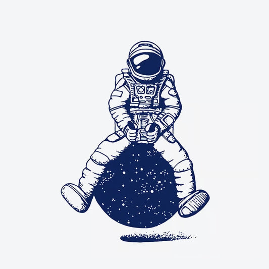 Astronaut Sitting On Planet Tattoo