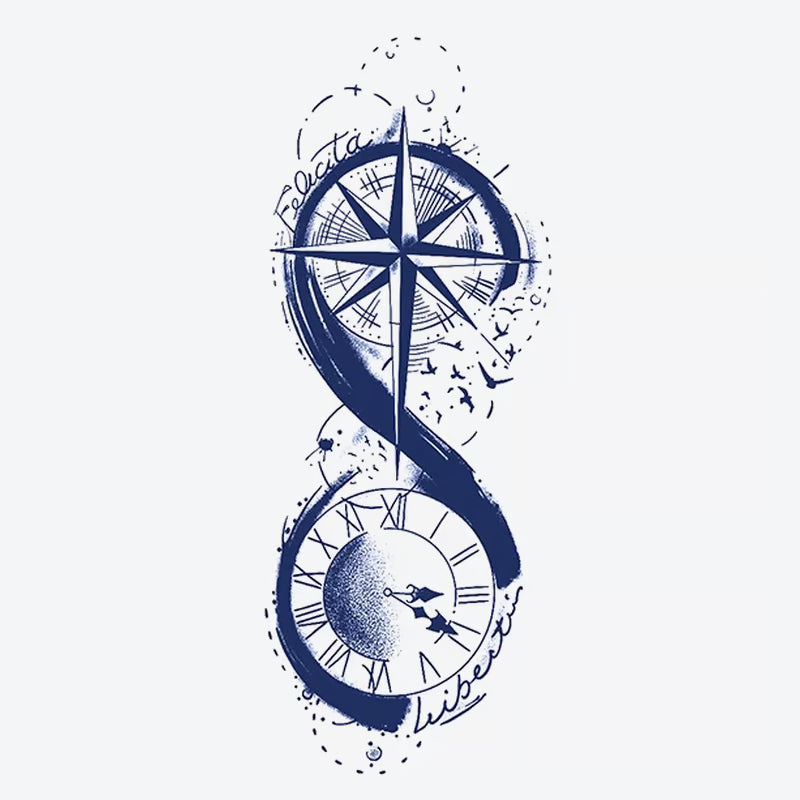 Compass Clock Infinity Tattoo