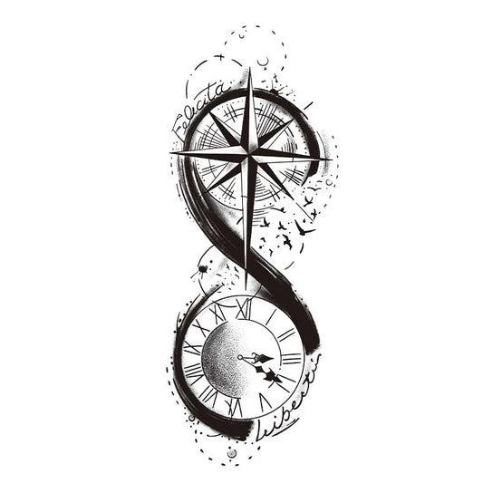 Compass Clock Infinity Tattoo