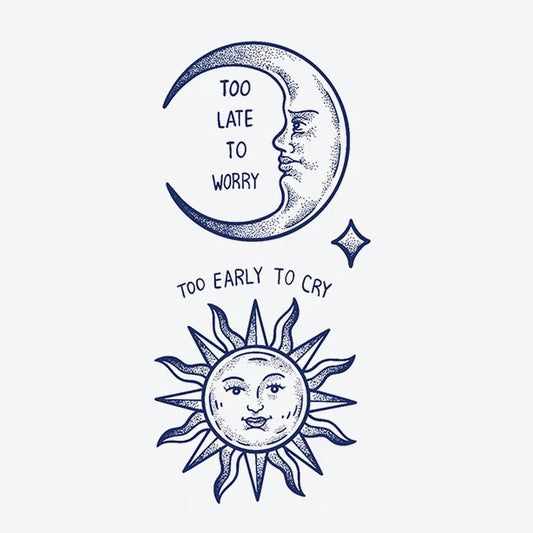 Moon Sun Phrase Tattoo