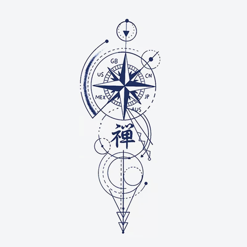 Compass Zen Symbol Tattoo