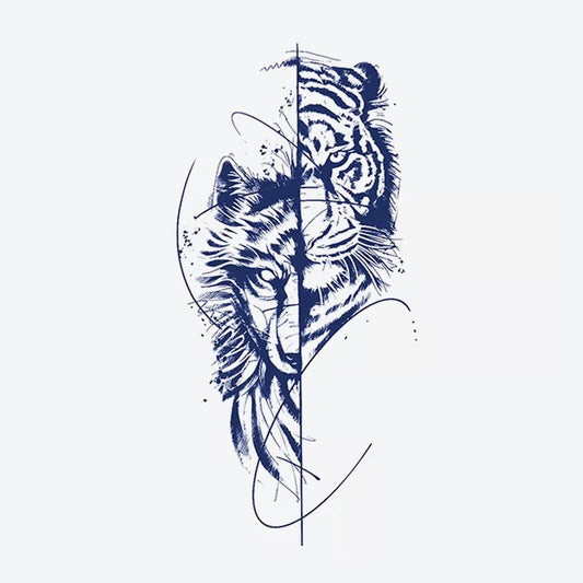 Tiger Wolf Duality Tattoo