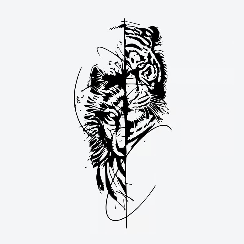 Tiger Wolf Duality Tattoo