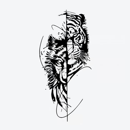 Tiger Wolf Duality Tattoo