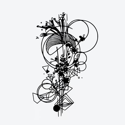 Floral Geometric Design Tattoo