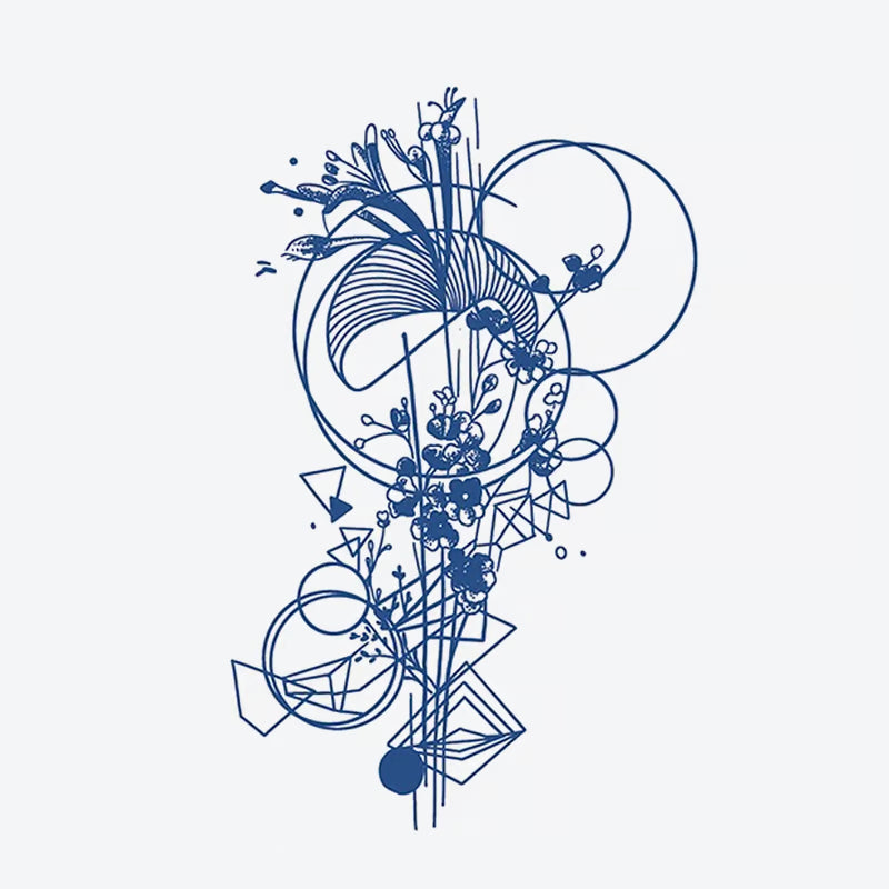 Floral Geometric Design Tattoo