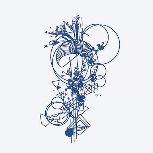 Floral Geometric Design Tattoo