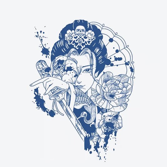 Geisha Sword Lotus Tattoo